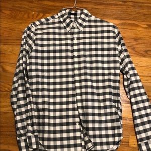 J Crew Gray/White Oxford Shirt